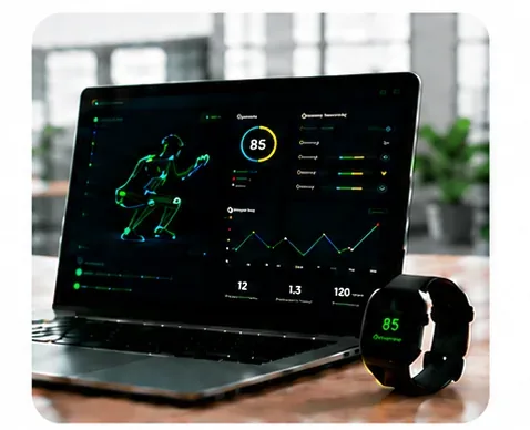 Student development analytics on a laptop and smartwatch